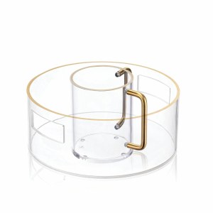 Picture of Lucite Washing Cup and Bowl Set Classic Design Gold